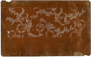 染型紙　雀　個人蔵（西宇和郡伊方町）